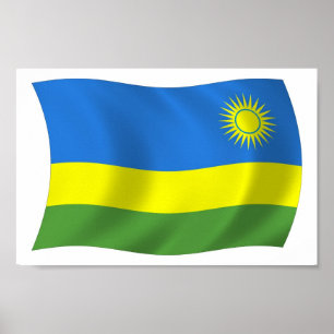 Ruanda-Flagge Poster Druck