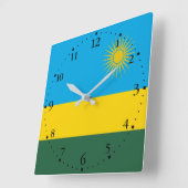 Ruanda-Flagge Quadratische Wanduhr (Winkel)