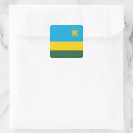 Ruanda-Flagge Quadratischer Aufkleber (Tasche)