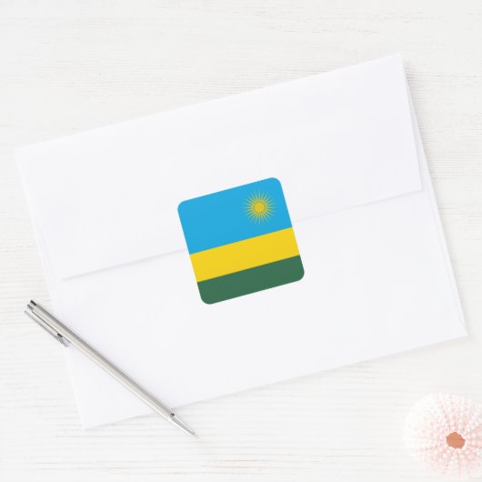 Ruanda-Flagge Quadratischer Aufkleber (Umschlag)