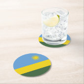 Ruanda-Flagge Runder Pappuntersetzer (Vor Ort)