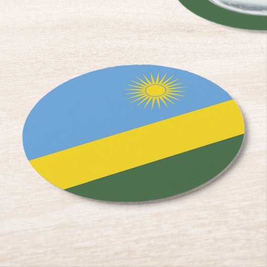 Ruanda-Flagge Runder Pappuntersetzer (Angewinkelt)