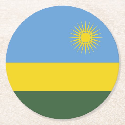 Ruanda-Flagge Runder Pappuntersetzer (Vorderseite)