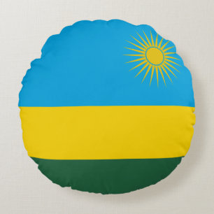 Ruanda-Flagge Rundes Kissen