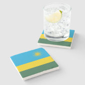 Ruanda-Flagge Steinuntersetzer (Seitenansicht)