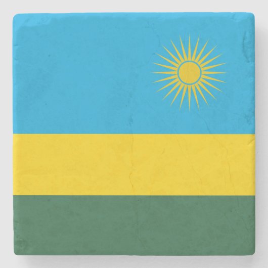 Ruanda-Flagge Steinuntersetzer (Vorderseite)