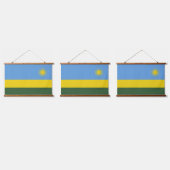 Ruanda-Flagge Wandteppich Mit Holzrahmen (Dreifach)