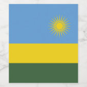 Ruanda-Flagge Weinetikett (Einzelnes Label)