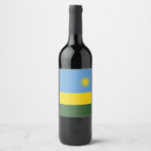 Ruanda-Flagge Weinetikett (Vorderseite)