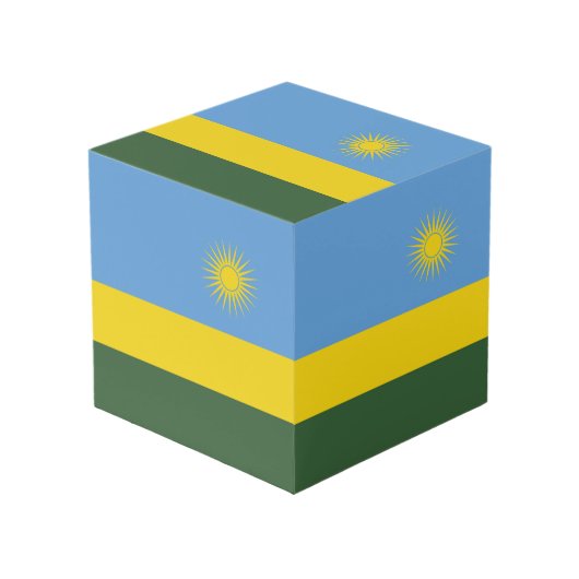 Ruanda-Flagge Würfel (Vorderseite Schrägansicht)