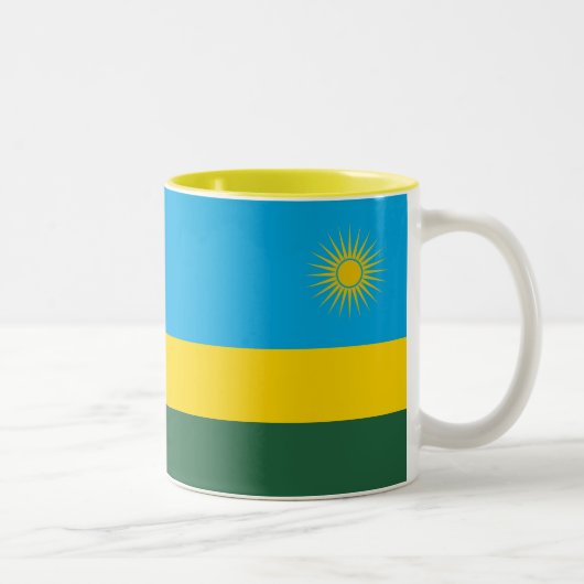 Ruanda-Flagge Zweifarbige Tasse (Rechts)