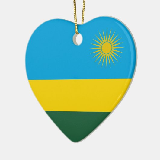 Ruanda-Flaggen-Herz-Verzierung Keramik Ornament (Links)