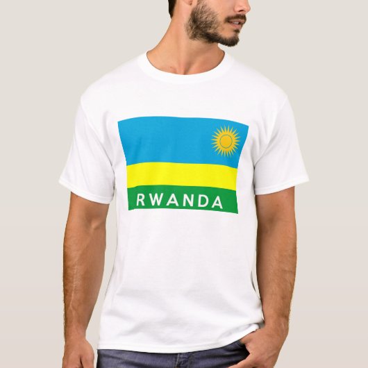 Ruanda-Flaggenland-Textname T-Shirt (Vorderseite)