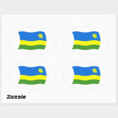 Ruanda-Flaggensticker Ovaler Aufkleber (Blatt)