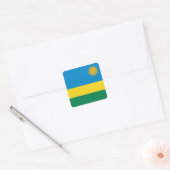 Ruanda-Flaggensticker Quadratischer Aufkleber (Umschlag)