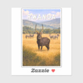 Ruanda Illustration Reise Kunst Vintage Aufkleber (Blatt)