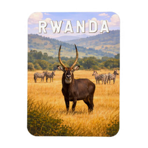 Ruanda Illustration Reise Kunst Vintage Magnet