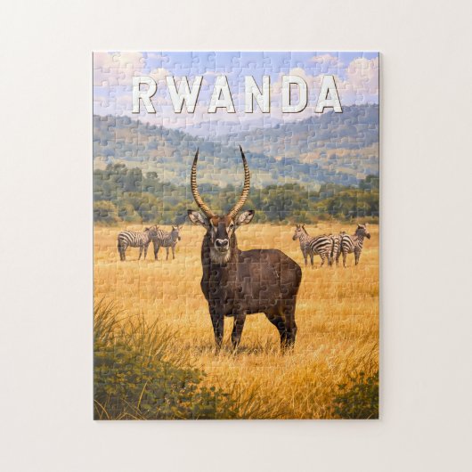 Ruanda Illustration Reise Kunst Vintage Puzzle (Vertikal)