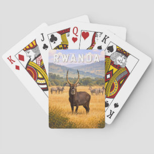 Ruanda Illustration Reise Kunst Vintage Spielkarten