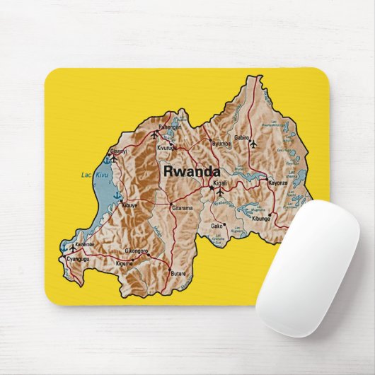 Ruanda-Karte Mousepad (Mit Mouse)