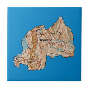 Ruanda-Karten-Kachel Fliese