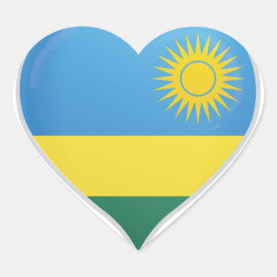 Ruanda Liebe Flaggenstempel Herz-Aufkleber