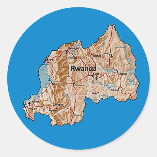 Ruanda Map Sticker (Vorderseite)