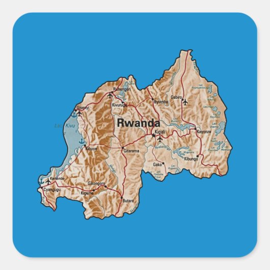 Ruanda Map Sticker (Vorderseite)