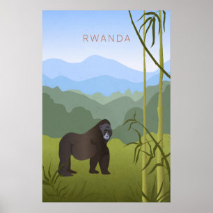 Ruanda Minimal Reiseplakat Poster