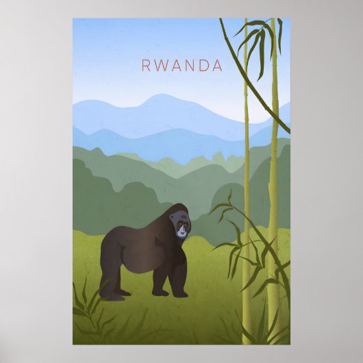 Ruanda Minimal Reiseplakat Poster (Vorne)