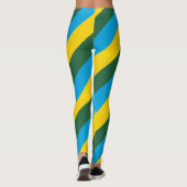 Ruanda National Flag Colors Diagonal Striped Leggings (Rückseite)