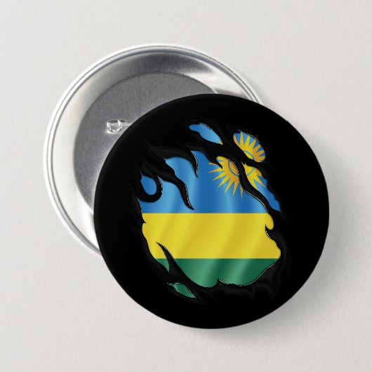 Ruanda Ripped Flag Button (Vorne & Hinten)