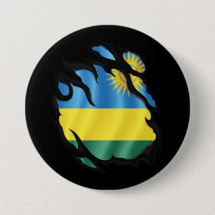 Ruanda Ripped Flag Button