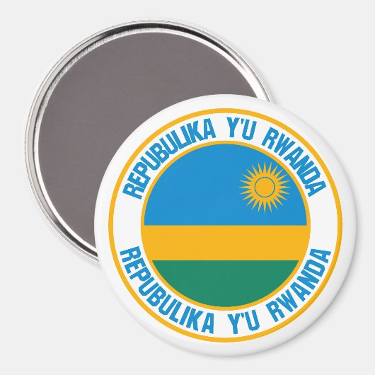 Ruanda Round Emblem Magnet (Vorderseite/Rückseite)