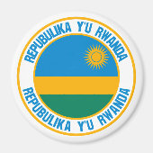 Ruanda Round Emblem Magnet (Vorne)