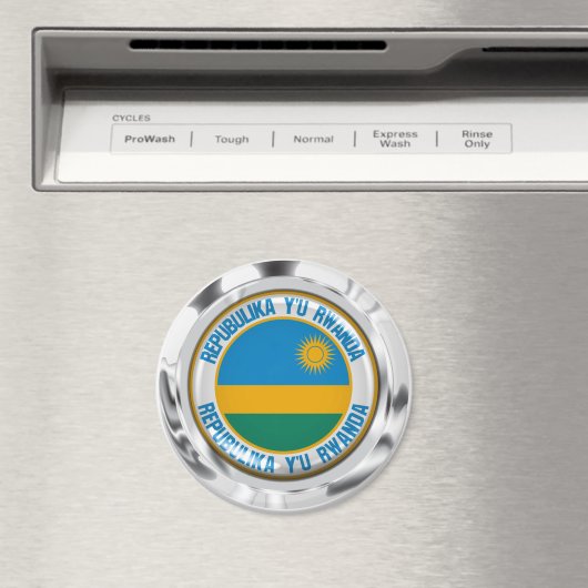 Ruanda Round Emblem Magnet (In Situ (Geschirrspüler))