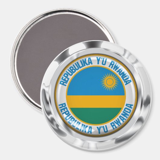 Ruanda Round Emblem Magnet (Vorderseite/Rückseite)
