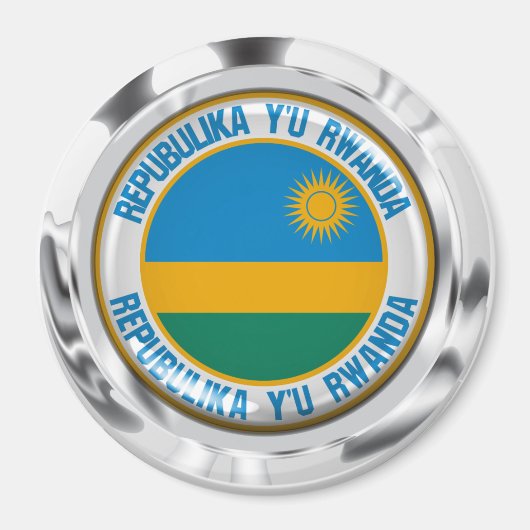 Ruanda Round Emblem Magnet (Vorne)