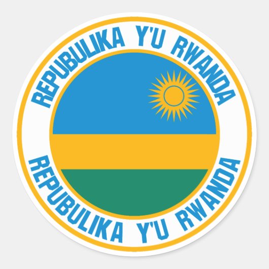 Ruanda Round Emblem Runder Aufkleber (Vorderseite)