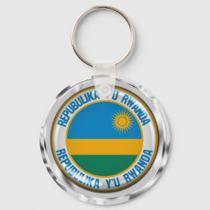 Ruanda Round Emblem Schlüsselanhänger