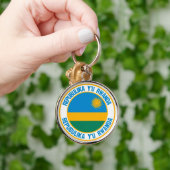 Ruanda Round Emblem Schlüsselanhänger (Hand)