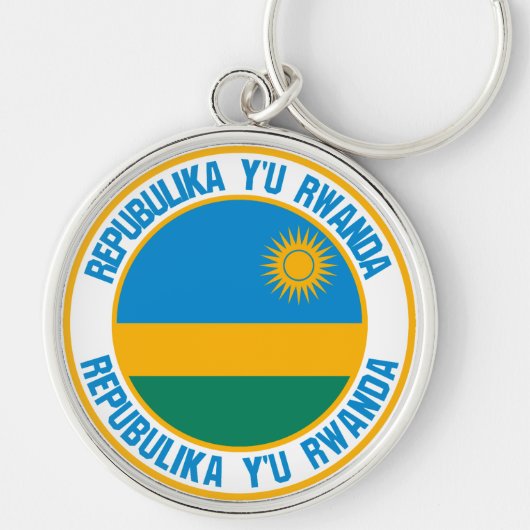 Ruanda Round Emblem Schlüsselanhänger (Vorne)