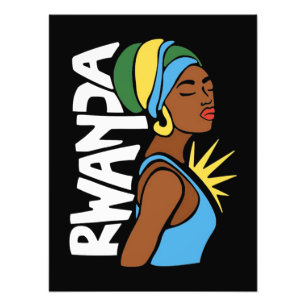 Ruanda Ruanda Flag Africa Map Fotodruck