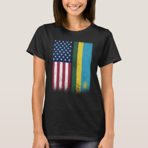 Ruanda Ruandischer Amerikanischer Flaggen Stolz US T-Shirt