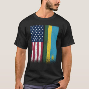 Ruanda Ruandischer Amerikanischer Flaggen Stolz US T-Shirt