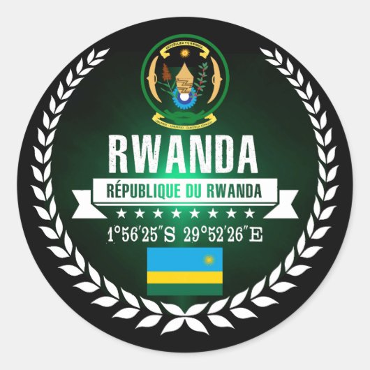 Ruanda Runder Aufkleber (Vorderseite)