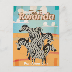 Ruanda Vintage-Reiseposter Postkarte