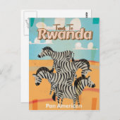 Ruanda Vintage Travel Poster Postkarte (Vorne/Hinten)