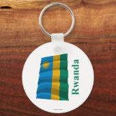 Ruanda Wave Flag mit Namen Schlüsselanhänger (Vorderseite)