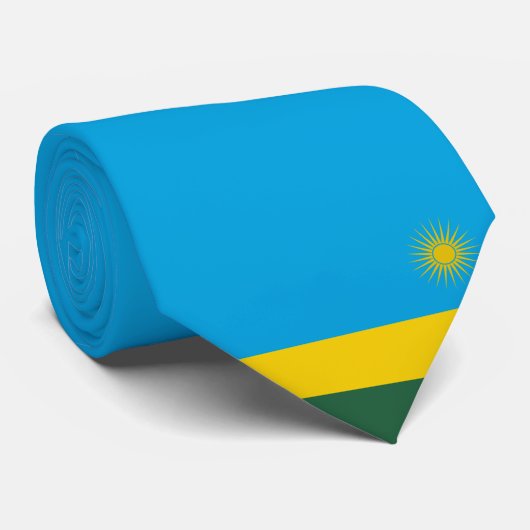 Ruandische Flagge (Ruanda) (afrikanisches Land) Krawatte (Gerollt)